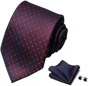 [GTLZHFXS] Men'S Ties 1 Set Of Business Tie Men'S Polyester 3 Piece Set Printed Jacquard Tie