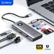 ORICO USB C Docking Station Type C HUB to HDMI-4K60Hz USB 3.0 RJ45 PD100W
