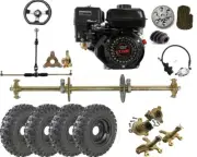 810mm Rear Axle Wheels Full Kit+ 4 Stroke 7HP Engine Motor Go Kart Golf ATV Bike