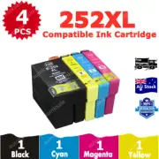 4x Compatible Ink Cartridge 252XL 252 XL For Epson WF 3640 7620 3620 7710 7720