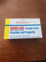 Vintage 1984 Band-Aid Box Bandages 1984 With Knuckle Fingertip Bandages