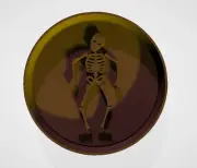 Skeleton Cookie Cutter and Embosser - 6.5cm Round x 1.3cm