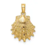 14K Yellow Gold Lion'S Paw Shell Charm