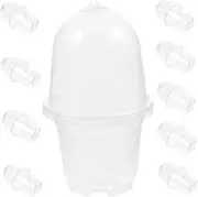 POPETPOP 1Set Clear Plastic Nursery Pots with Cover Moisture Retaining Seedling Containers for Succulent Planting for Balcony and Plant Lovers
