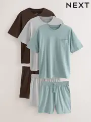 Black/Chocolate Brown/Grey Jersey Pyjamas Shorts Set 3 Pack (F09681) | $106
