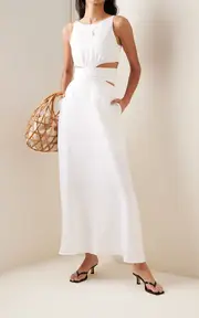 [BONDI BORN] Comino Cutout Organic Linen Maxi Dress