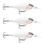 3x Rapala 5.5cm Shad Rap Elite (Floating) Fishing Lures - Gilded Glass Ghost