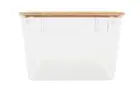 Home Expression 21x19cm Storage Basket w/ Bamboo Lid Rectangle Clear Organiser
