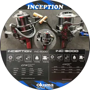 🐟美美釣具🐟Okuma 寶熊 Inception INC-6000 8000小型 磯遠投捲線器 磯投 遠投 特價