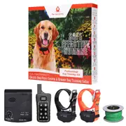 Hidden electric dog fence system 2 collars remote training waterproof wireless