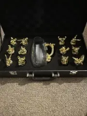 Chinese Zodiac Whiskey Shot/glass Set — With Case And Casing