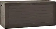 Backyard Outdoor Storage Box, Garden Storage Box for Patio Decor, Furniture Cushions, Garden Tools, 116x44x55 cm, Brown
