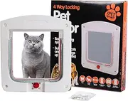 Cat Door | Weatherproof Pet Flap - Reusable Puppy Barriers, Adjustable Kitten Gate Pet Supplies for Indoor, Basement, Garag
