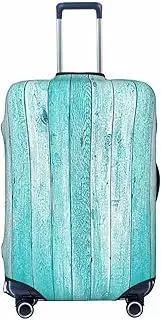 [CADREWY] Wooden Planks Texture Wallpaper Print Travel Suitcase Cover Luggage Protector with Elastic Anti Scratch for Carry On, Black, Small