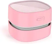 ODISTAR Desktop Vacuum Cleaner,Mini Table dust Sweeper Energy Saving,High Endurance up to 400 mins,Cordless&360º Rotatable for Cleaning Hairs,Crumbs,Computer Keyboard of Gifts for Kids (Pink)