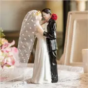 Modern Wedding Cake Toppers Bride and Groom Handmade Figurine for Flying Hug