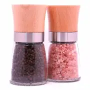 Wood & Glass Salt Mill and Pepper Grinder - Isa Cucina