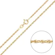 9ct Gold & Silver Solid Rope Chain Necklace 16 18 20 22 24 inch Prince of Wales