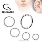 2x Surgical Steel Seamless Nose Hoop Ring Labret Septum Earrings 20G 18G 16G 14G