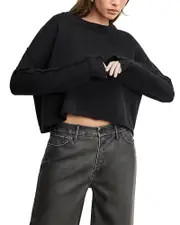 Good American Cropped Crewneck Sweatshirt