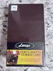 VHS Video Tape Storage Cassette Cases LONGS DRUG STORE Plastic 2 Pack Brown NEW