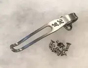 Satin Titanium Deep Pocket Clip & Screws For Benchmade Osborne 940-1 940-2 Knife