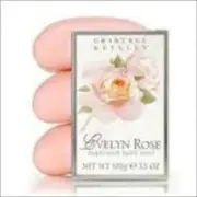 3 Crabtree Evelyn Evelyn Rose Perfumed Bath Soap 3.5 oz, 100g each NEW IN BOX