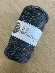 Bobbiny 3mm Macrame Cord Golden Black, 56 Fibers, 100m, New
