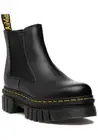 DR MARTENS BLACK AUDRICK NAPPA LEATHER PLATFORM CHELSEA BOOTS SIZE 11