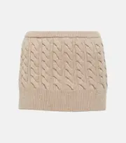 [Christopher Esber] Christopher Esber Low-rise wool and cashmere miniskirt AU 14 beige