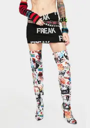 [Current Mood] Writing's On The Wall Thigh High Boots