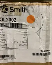 A. O. Smith OL2002 Motor 1/8hp 3450rpm 115v 48N Frame