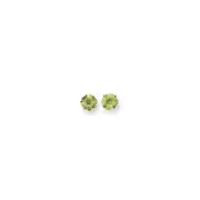 14k White Gold 6x6mm Cushion Peridot Checker Earrings