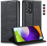 GoshukunTech Wallet Case for Galaxy A52,for Samsung Galaxy A52 5G Leather Flip Case with RFID Blocking Card Holders Stand Feature Cash Pocket Magnetic Cover[Black]