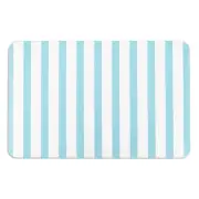 Artsy Mats Blue Stripe White Quick Dry Diatomite Non Slip Stone Bath Mat