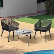 Livsip 3 Piece Outdoor Patio Set Lounge Furniture Setting