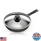 COOKLIFE 10 Inch Smooth and Light Cast Iron Skillets with Stainless Steel Lid