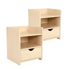 2X Bedside Tables Side Storage Cabinet Nightstand Bedroom 1 Drawer 2 Shelf LARK