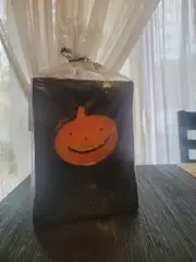Halloween Ceramic Paper Bag Jack O'Lantern/Pumpkin Votive or Candle Holder