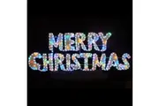 Christmas LED Motif Animated Multi-Colour Merry Christmas 160x63cm White Tinsel Outdoor Display
