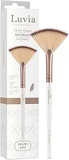 Luvia Professional Make-Up Brush, Highlighter Make-Up Brush, Fallout, Fan Brush, Vegan Cosmetic Brush, 211 // Fan Brush - Elegance