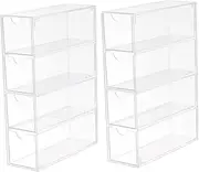 Beavorty 2Pcs Transparent Sunglasses Display Case Drawer Storage Box for Glasses Organization Compact Design for Home and Retail Use