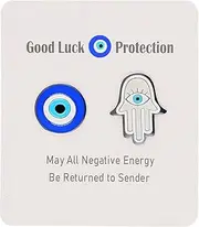 3D Evil Eye Hamsa Hand Metal Charm Stickers Amulet Sign for Cell Phone Cases Laptop,Mental Health Gift,Pocket Inspirational Gifts for Women,Self Love Photo Frame Lucky Decor Ornament Protection