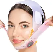 JUSRON V-Line Mask Chin Up Mask Face Strap, Soft Silicone Chin Strap V Shaped Face Mask 23-27 Inches (Pink)