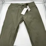 Kenneth Cole Chino 5-Pocket Tech Pants Slim Fit Men's 30x30 Green Stretch