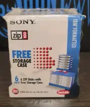 SONY ▪︎ ZIP-100CF (Zip Drive) ▪︎ 6 Pack ▪︎ 100MB Disk w/ Rack
