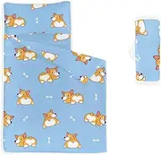 Datura home Nap Mat -Animal Sleeping Bag with Removable Pillow - Daycare and Sleepovers Preschool Kindergarten Bedding Set for Kids Toddler Boys Girls