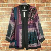 womens Large Chicos NWT $139 boho patchwork soft jacket multicolor