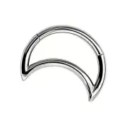 16G 5/16" Crescent Moon Ear Tragus Nose Septum Hoop Clicker Steel Hinged Ring