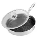 Premium 26cm Stainless Steel Non-Stick Frypan Pan W/ Lid Induction Gas Friendly